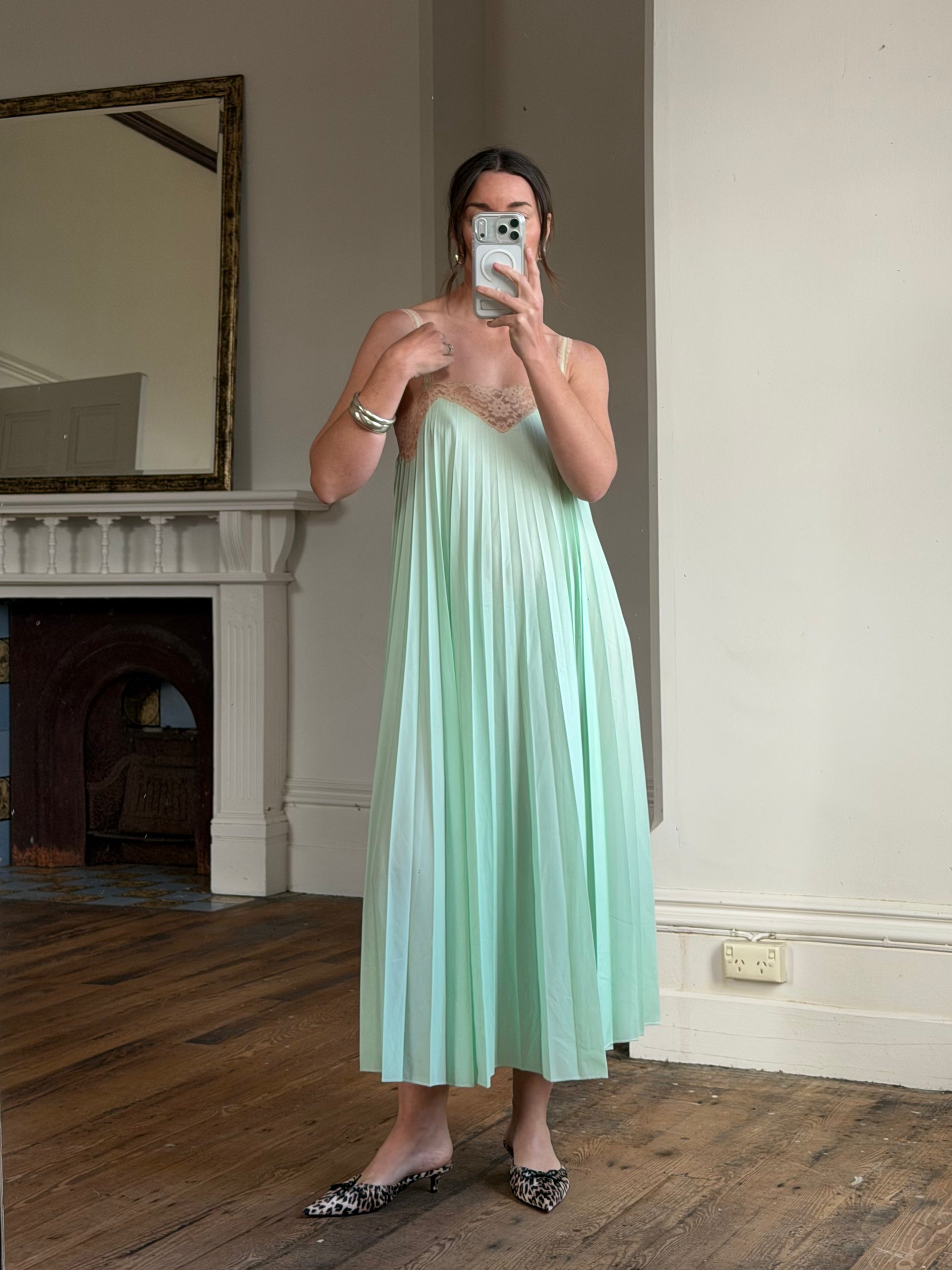 Vintage 50s Pleated Mint Green Slip Dress – Call Me The Breeze