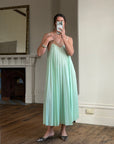 Vintage 50s Pleated Mint Green Slip Dress