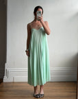 Vintage 50s Pleated Mint Green Slip Dress