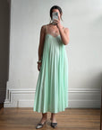 Vintage 50s Pleated Mint Green Slip Dress