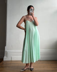 Vintage 50s Pleated Mint Green Slip Dress