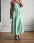 Vintage 50s Pleated Mint Green Slip Dress