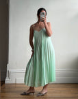 Vintage 50s Pleated Mint Green Slip Dress