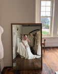 Vintage 90s Corset Satin Bridal Gown with Petite Rosettes