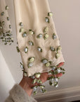 Vintage 90s Silk 3D Floral Chiffon Scarf