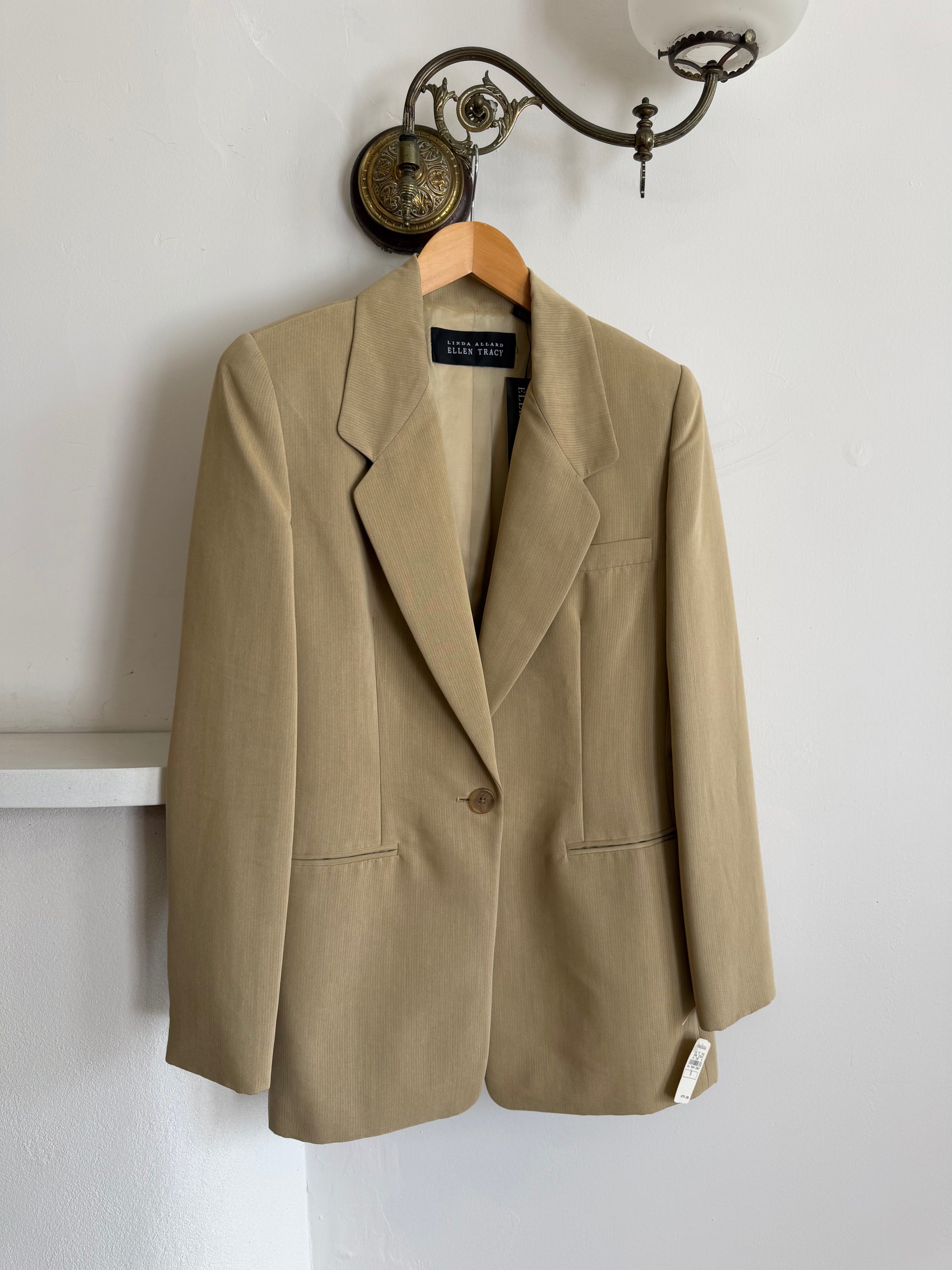 Vintage 90s Tailored Camel Longline Blazer