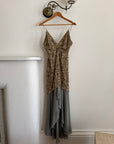 Vintage 90s Olive Lace Slip Dress