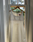 Vintage 90s White Satin Column Bridal Dress with Gloves