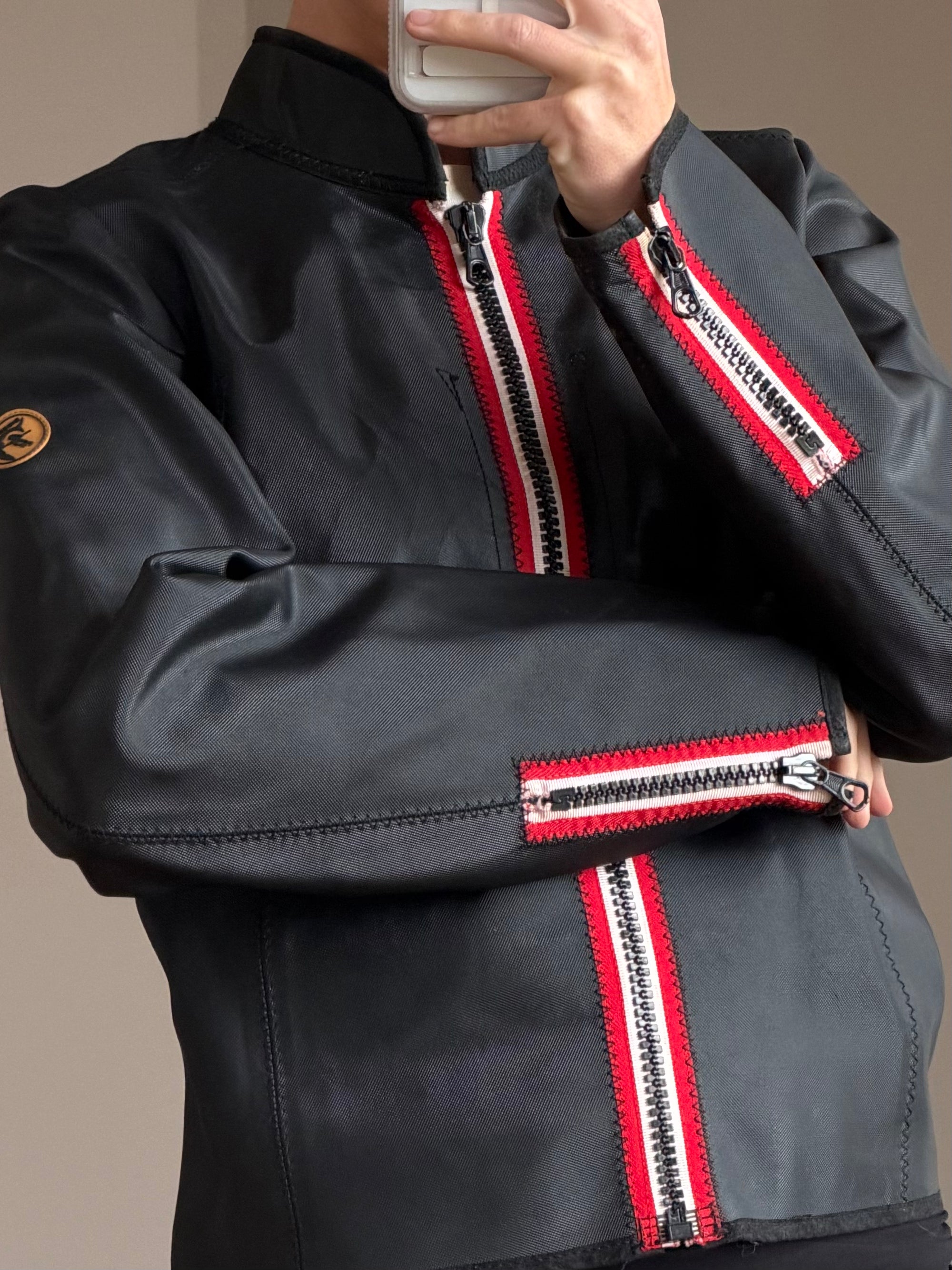 Vintage 90s Diesel Leather Zip Biker Jacket