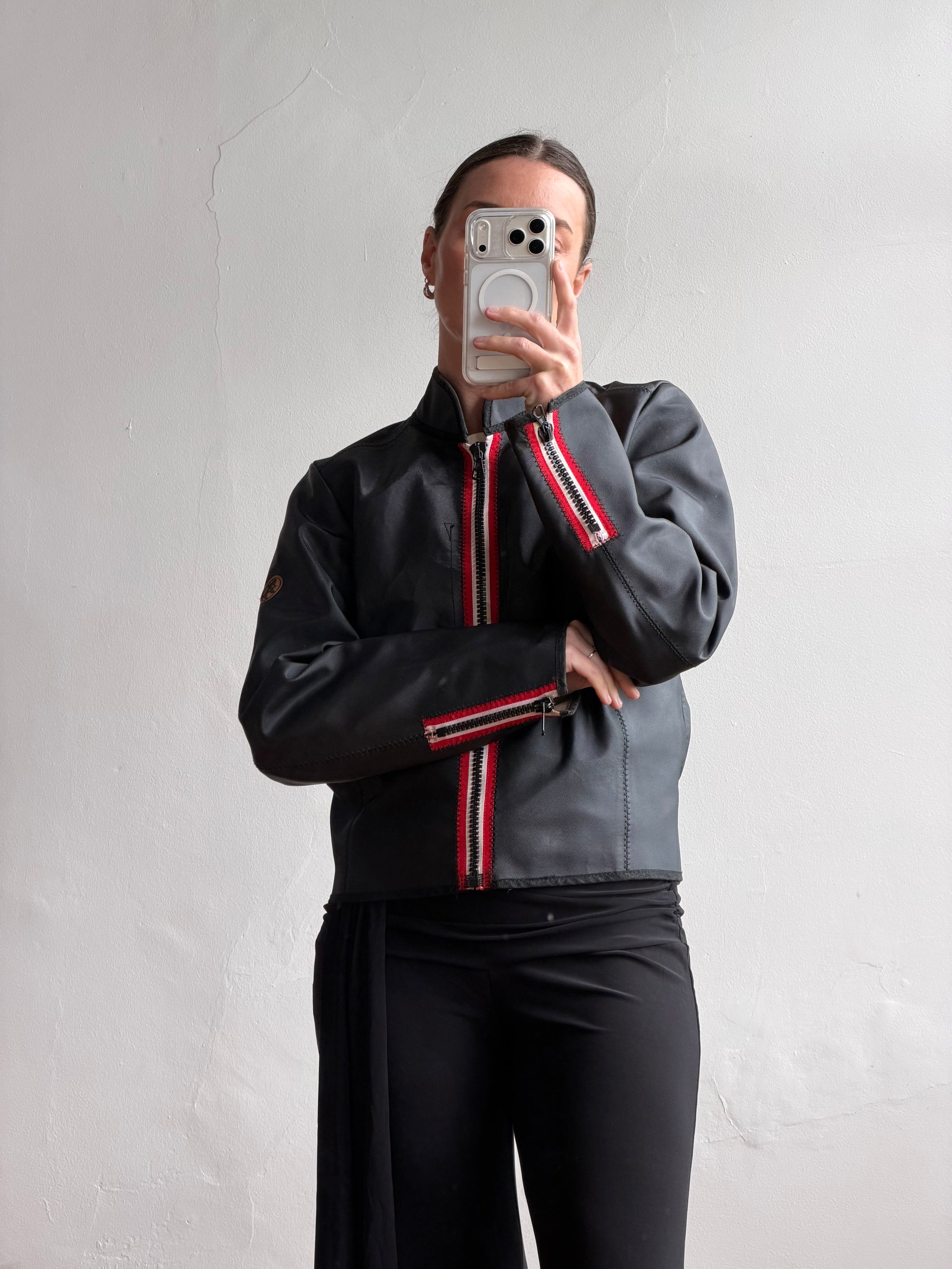Vintage 90s Diesel Leather Zip Biker Jacket