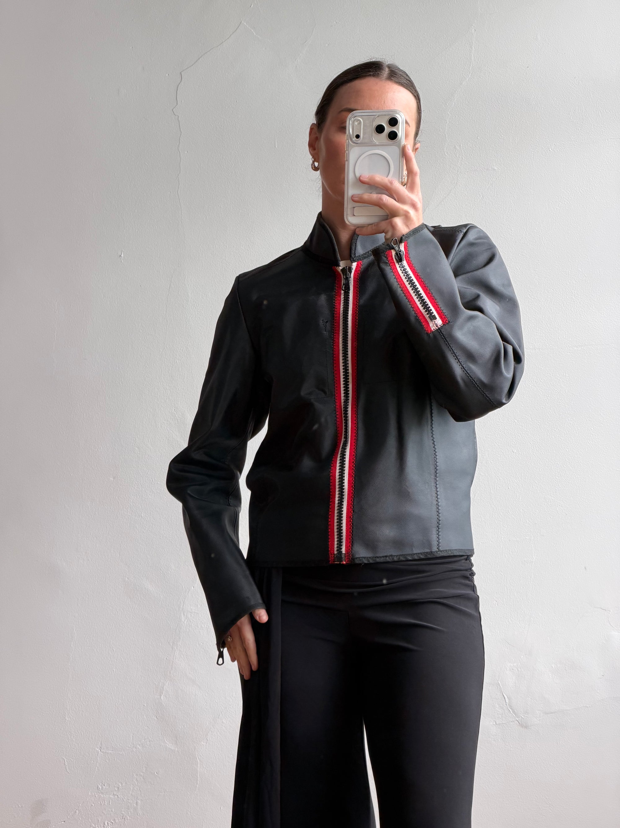 Vintage 90s Diesel Leather Zip Biker Jacket