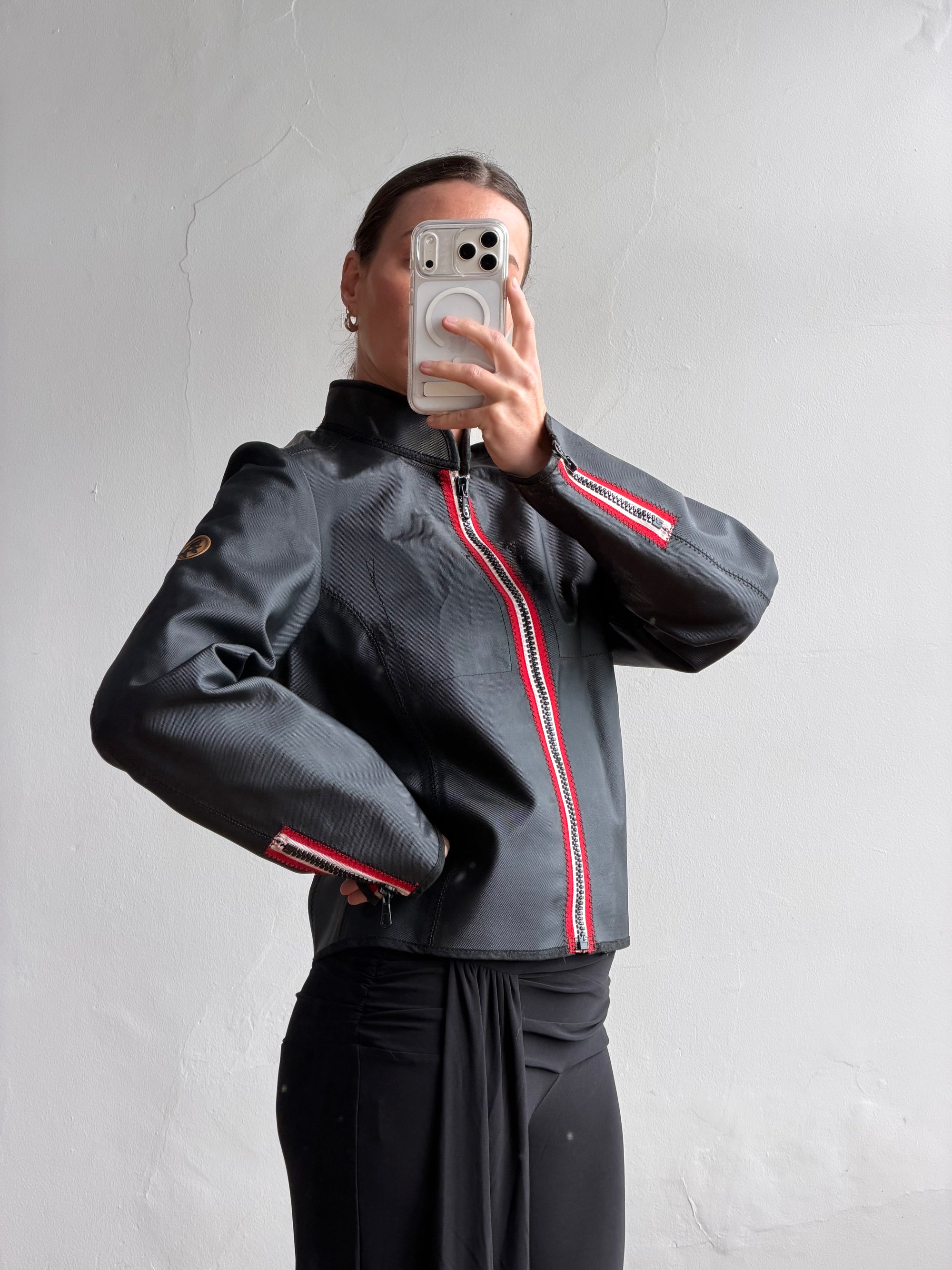 Vintage 90s Diesel Leather Zip Biker Jacket