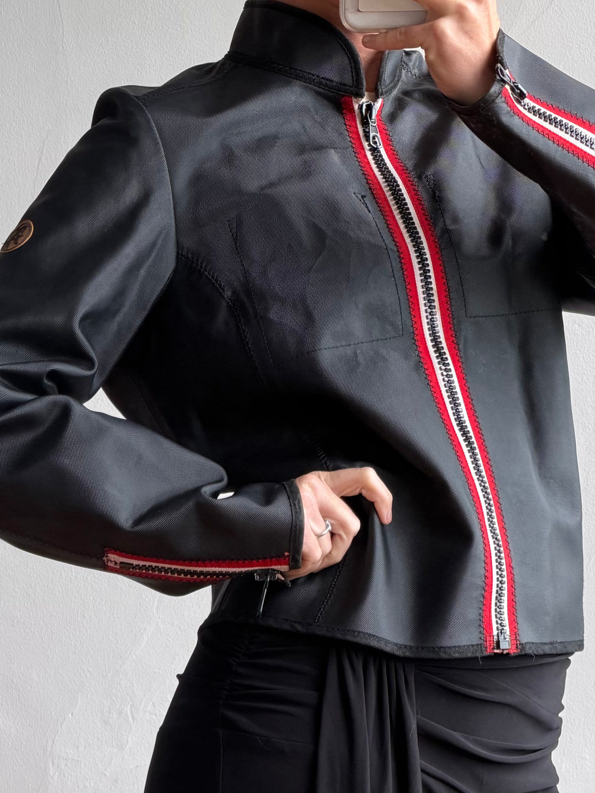 Vintage 90s Diesel Leather Zip Biker Jacket