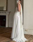 Vintage 90s Italian Sheer Embellished Bridal Bodice and Chiffon Skirt Set