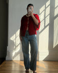 Vintage 40s Fringed Tie Jacket Scarlet Red