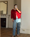 Vintage 40s Fringed Tie Jacket Scarlet Red