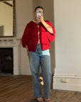 Vintage 40s Fringed Tie Jacket Scarlet Red