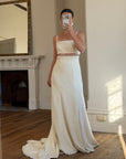 Vintage Italian 90s Minimalist Dress With Train