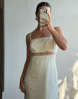 Vintage Italian 90s Minimalist Dress With Train