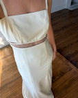 Vintage Italian 90s Minimalist Dress With Train