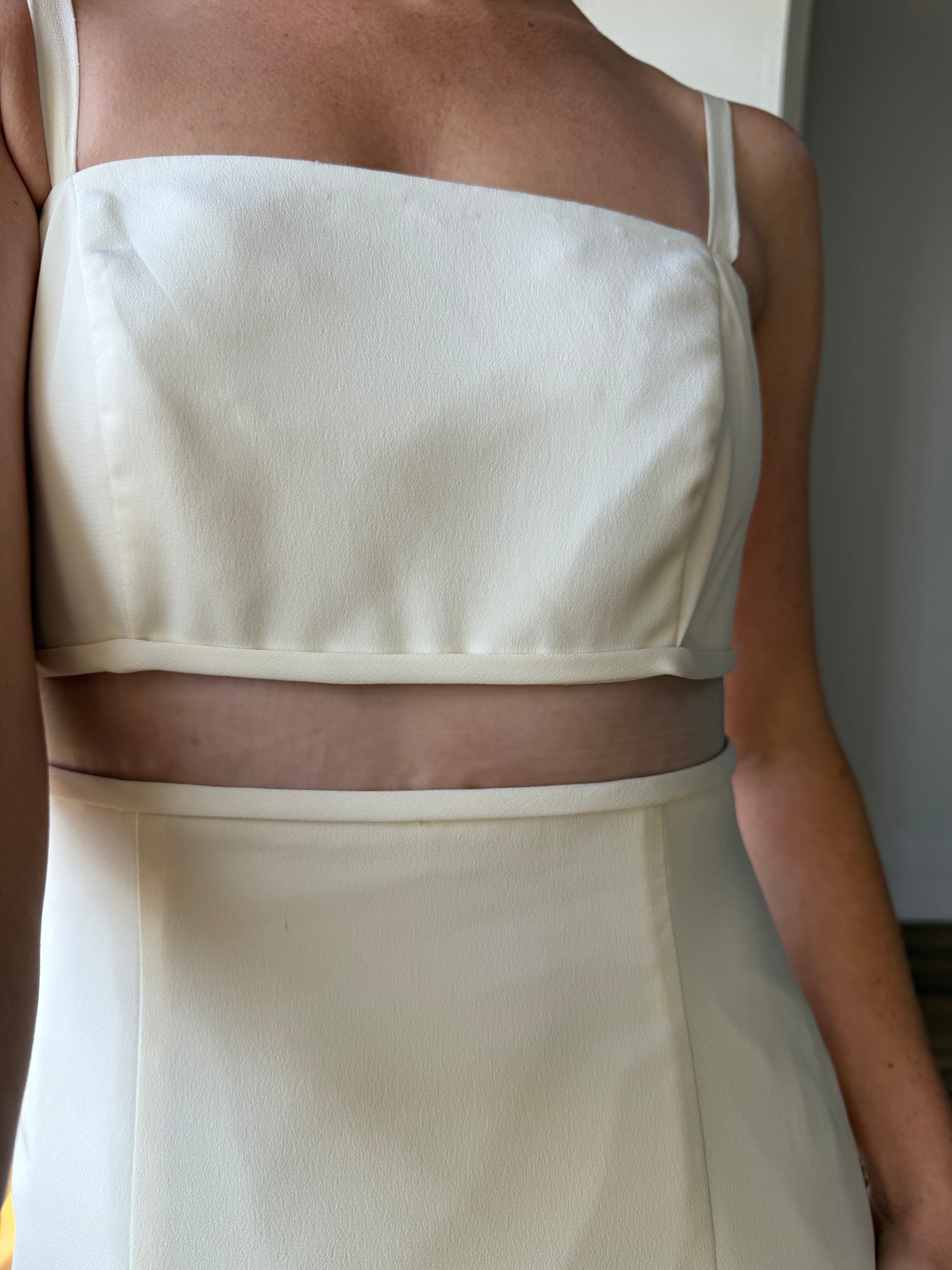 Vintage Italian 90s Minimalist Dress With Train