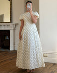 Vintage 60s Lace Puff Sleeve Wedding Dress with Bows