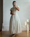 Vintage 60s Lace Puff Sleeve Wedding Dress with Bows