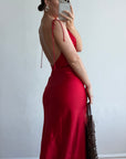 Vintage 90s Pure Silk Bias Tri Dress Scarlett