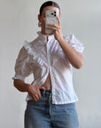 Vintage 90s Broderie Anglaise Cotton Lace Blouse