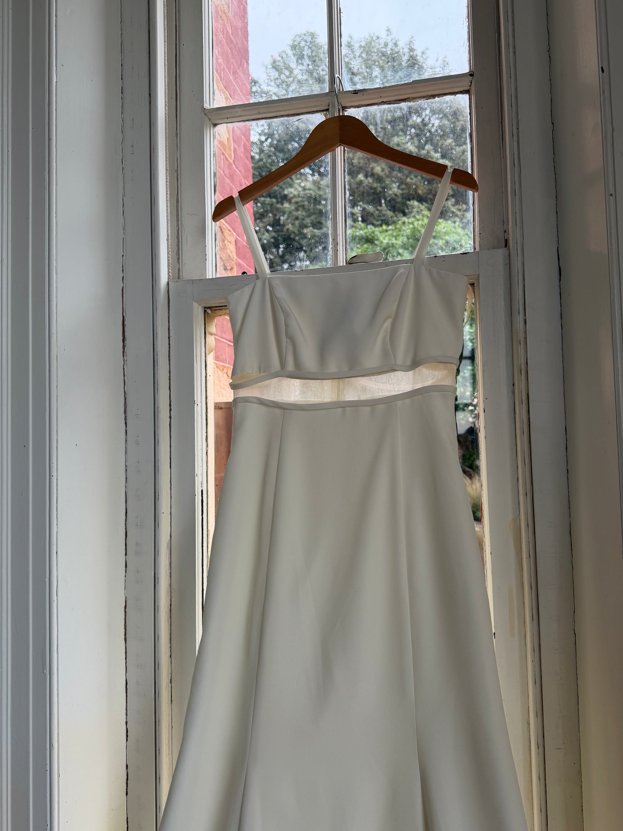 Vintage Italian 90s Minimalist Dress With Train