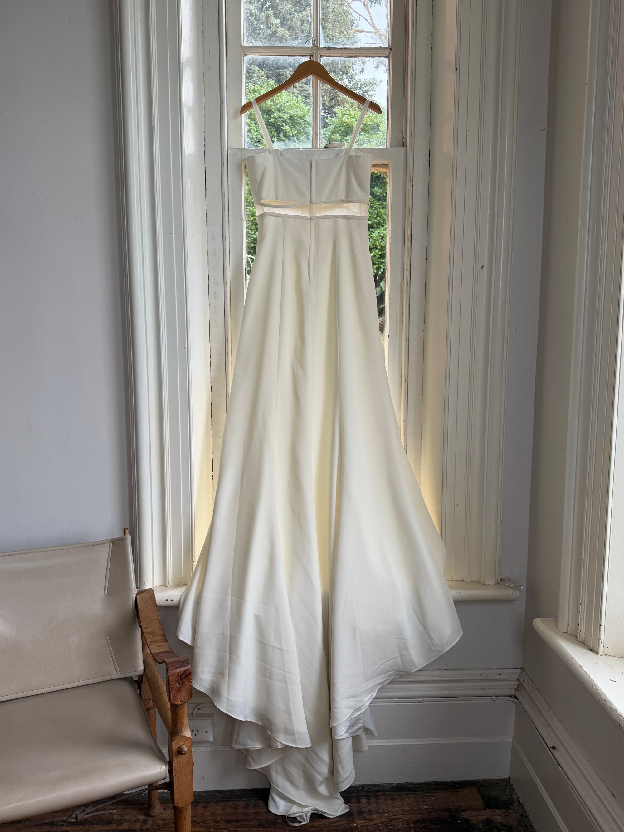 Vintage Italian 90s Minimalist Dress With Train