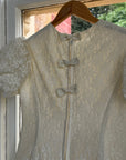 Vintage 60s Lace Puff Sleeve Wedding Dress with Bows