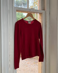 Vintage 90s Pure Wool Knit Top Deep Red