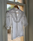 Vintage 90s Broderie Anglaise Cotton Lace Blouse