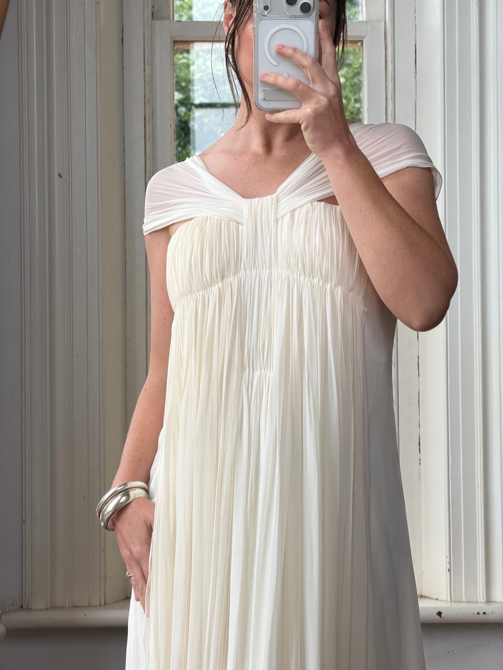 Vintage Y2K Pure Silk Grecian Bridal Gown