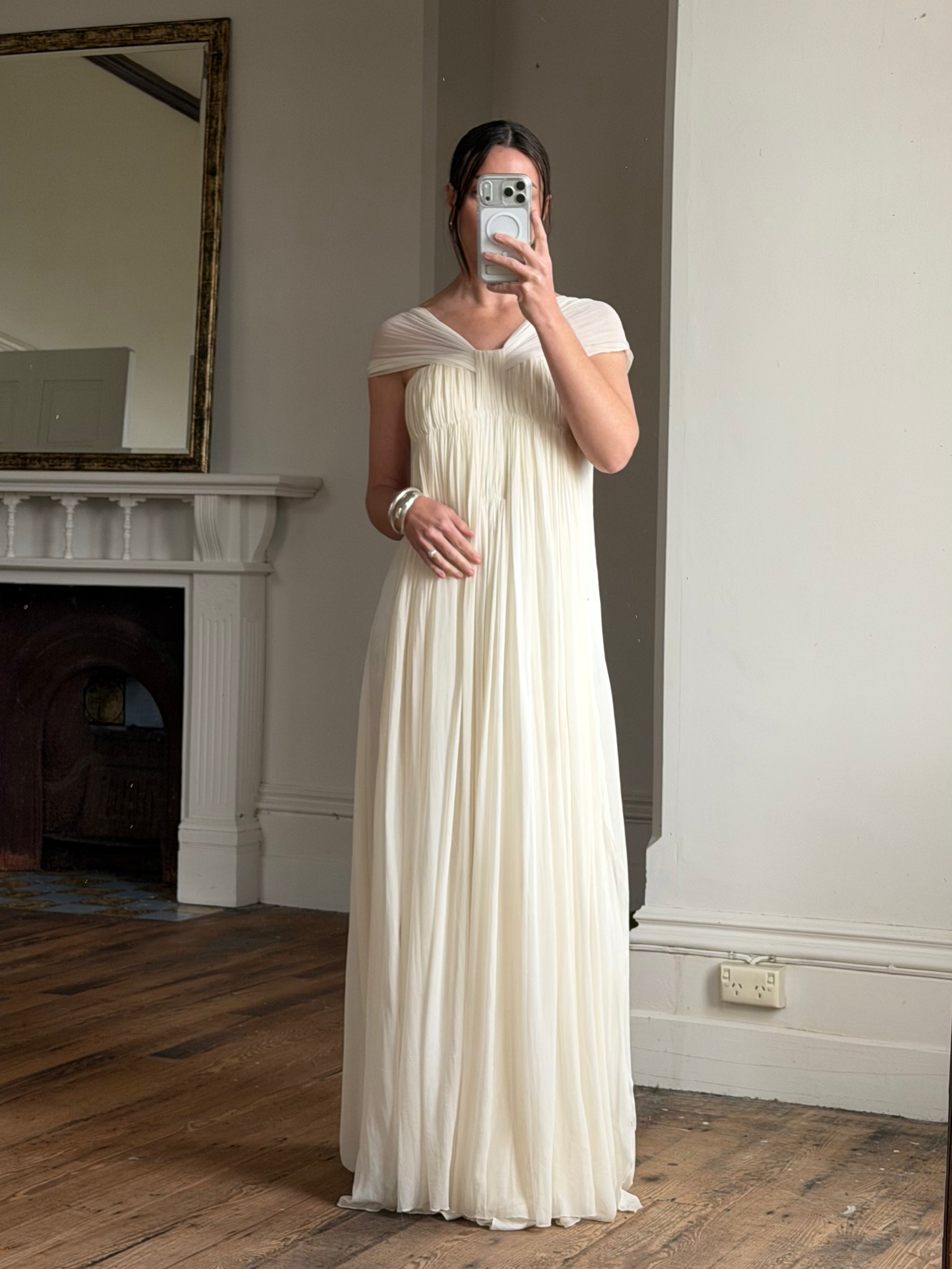 Vintage Y2K Pure Silk Grecian Bridal Gown