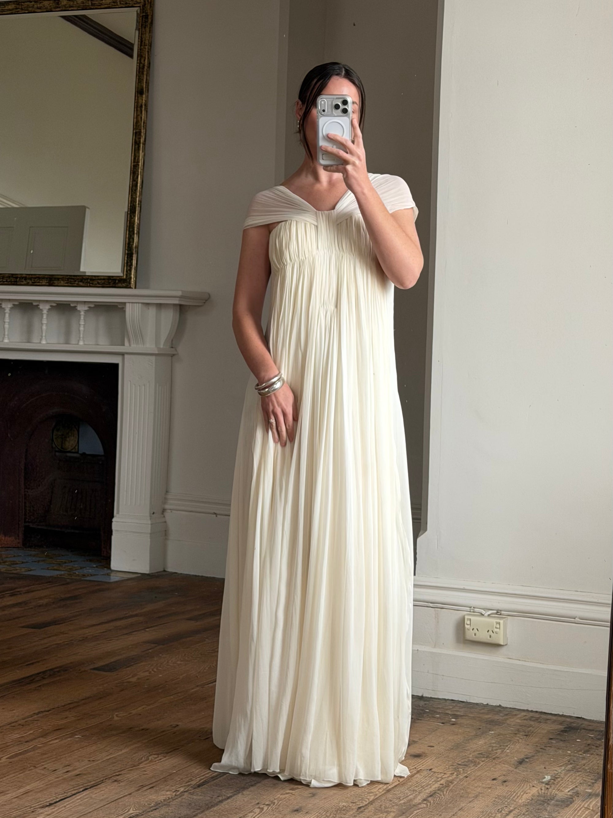 Vintage Y2K Pure Silk Grecian Bridal Gown