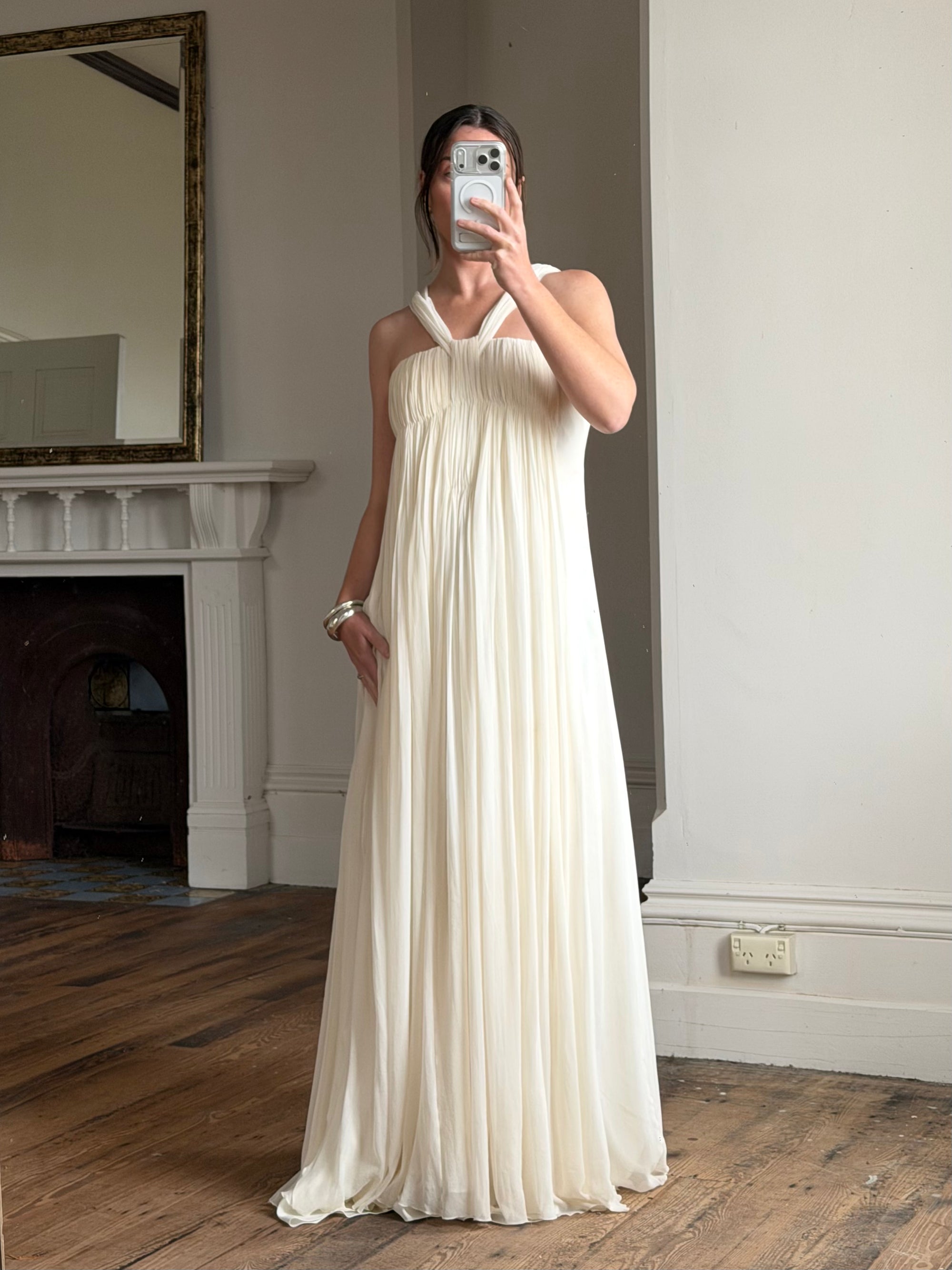 Vintage Y2K Pure Silk Grecian Bridal Gown
