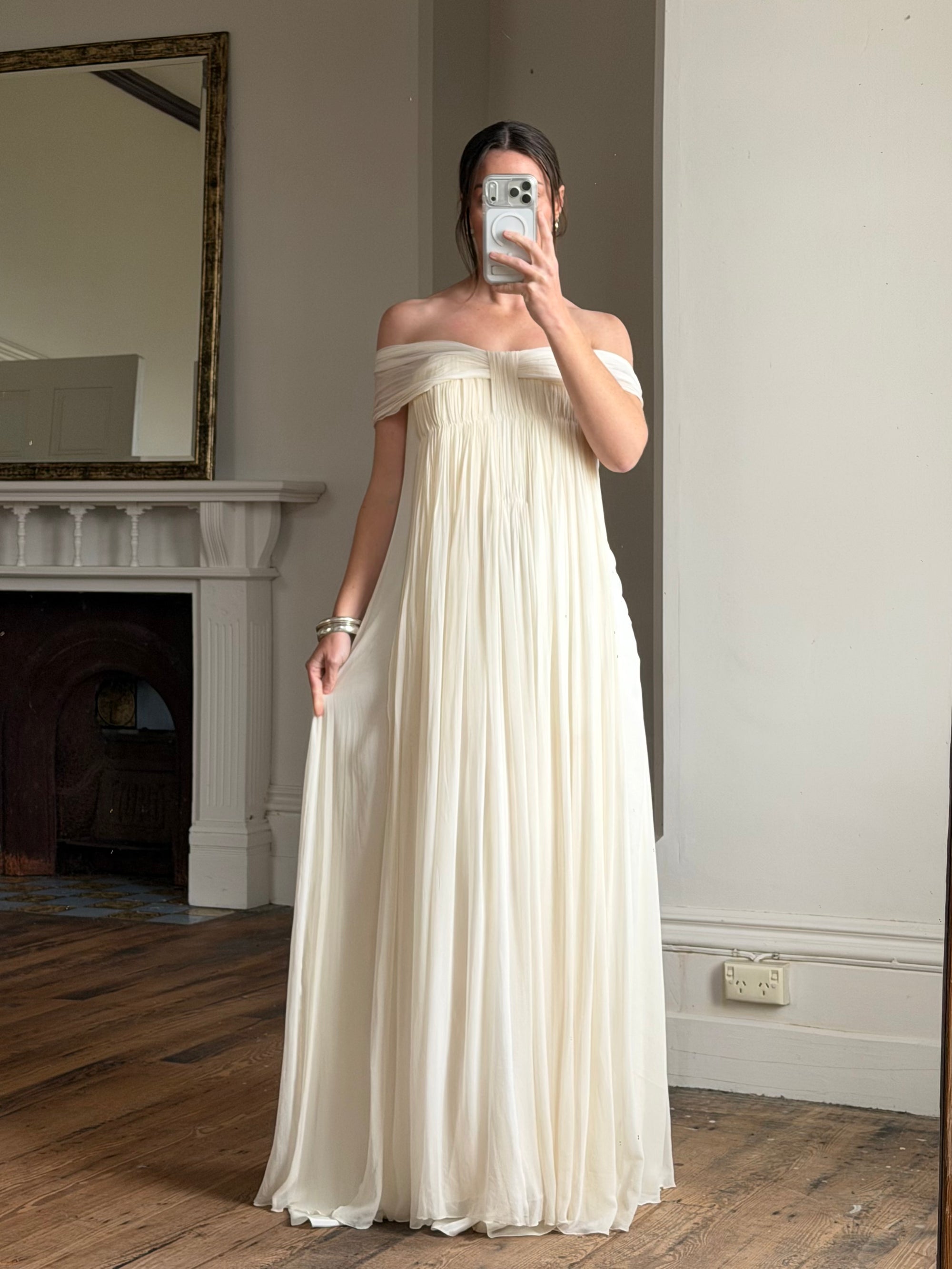 Vintage Y2K Pure Silk Grecian Bridal Gown