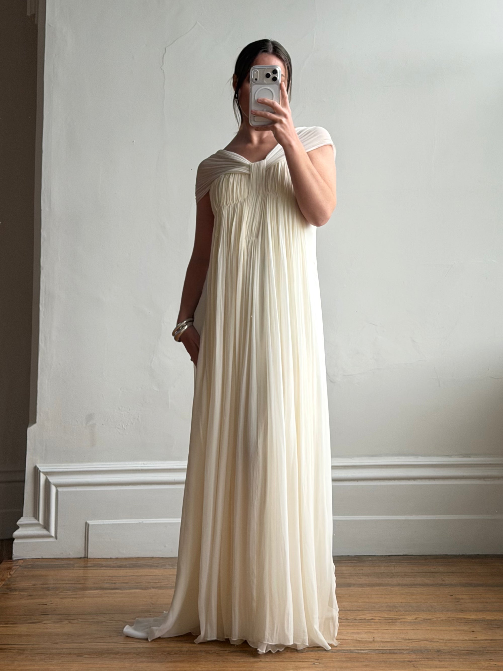 Vintage Y2K Pure Silk Grecian Bridal Gown