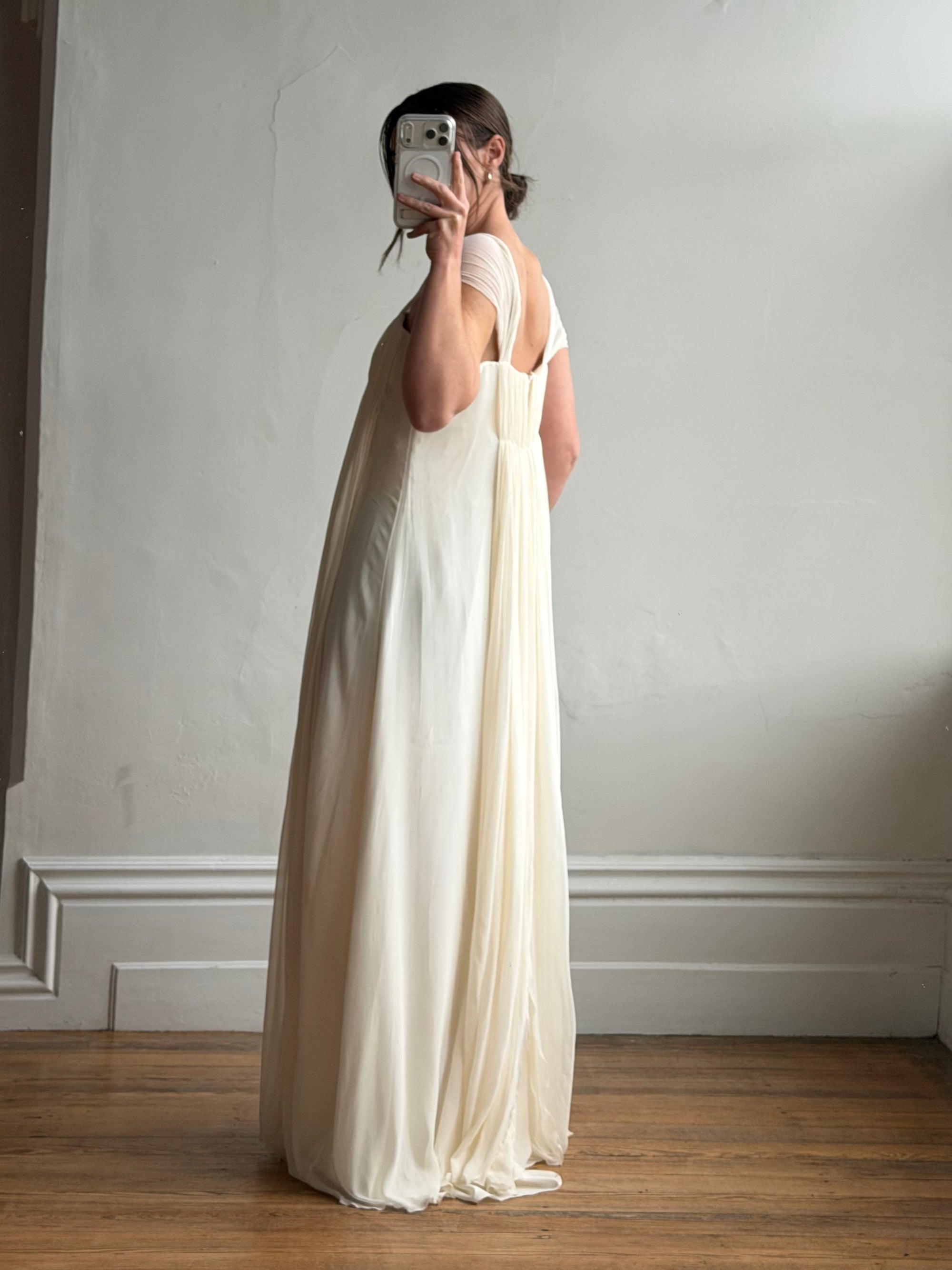 Vintage Y2K Pure Silk Grecian Bridal Gown