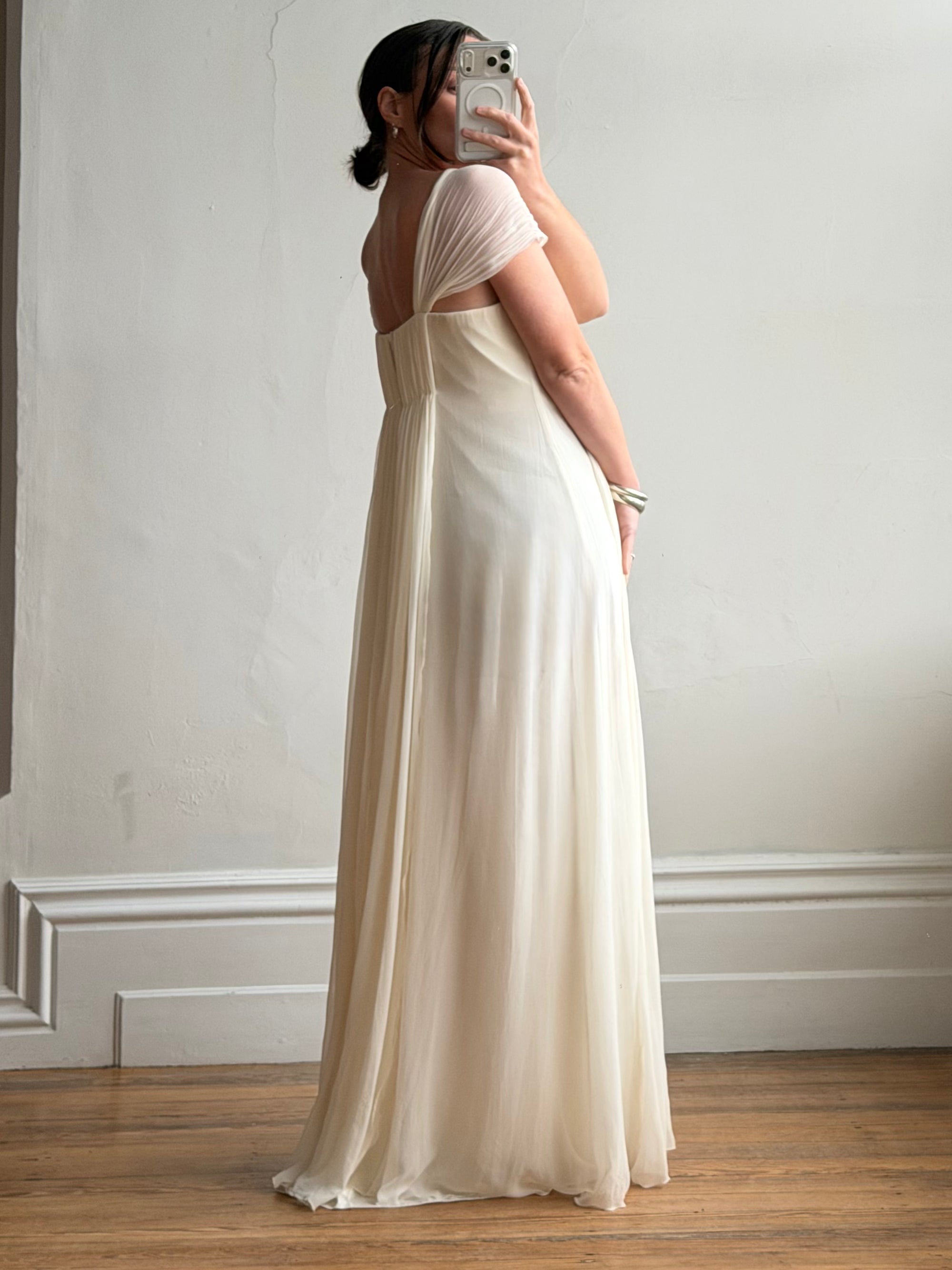 Vintage Y2K Pure Silk Grecian Bridal Gown