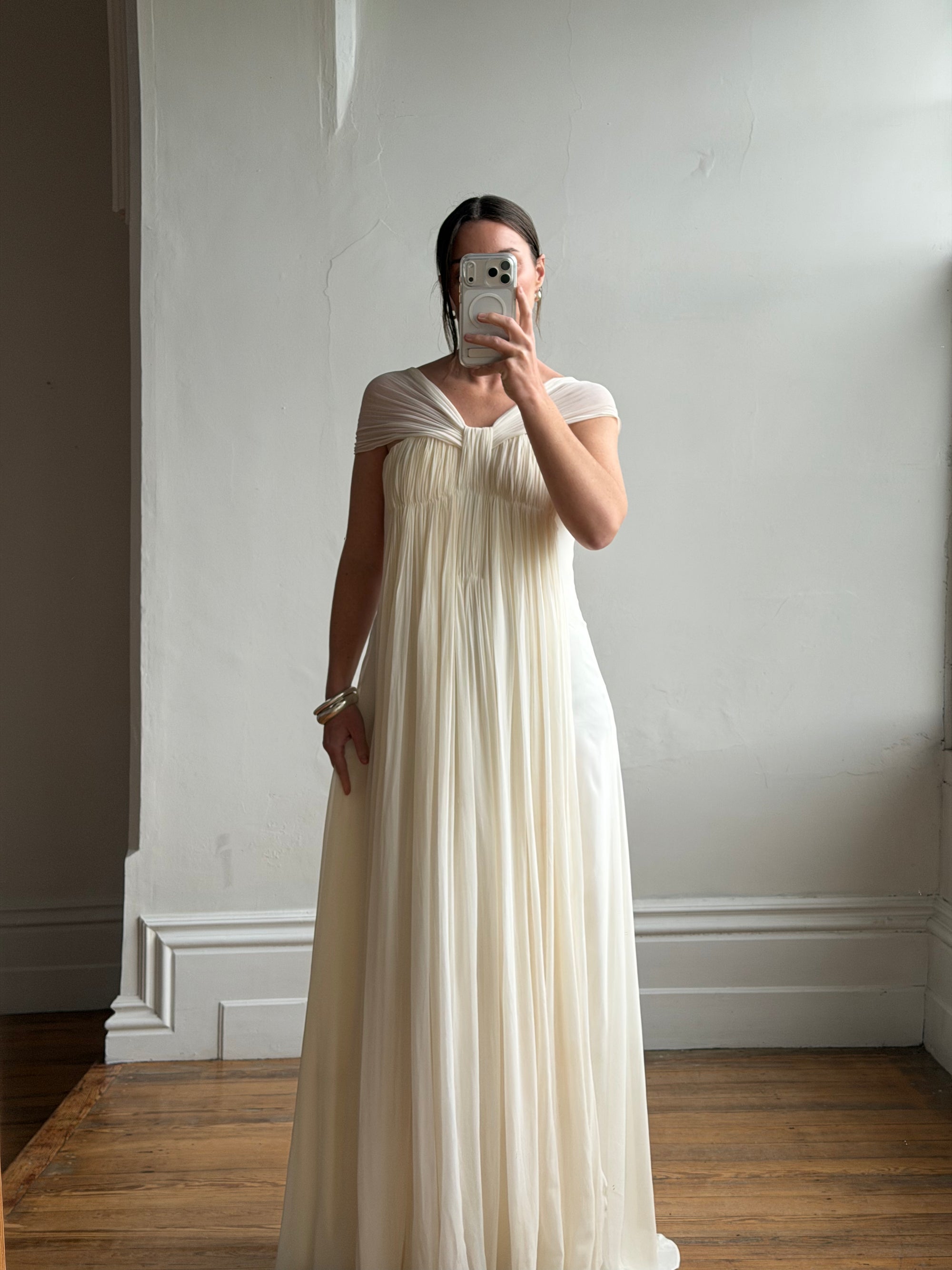 Vintage Y2K Pure Silk Grecian Bridal Gown