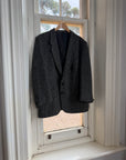 Vintage 70s Grey Herringbone Tweed Longline Blazer