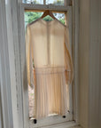 Vintage 70s Pleated Bow Waist Dress