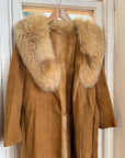 Vintage 90s Suede Fur Penny Lane Caramel