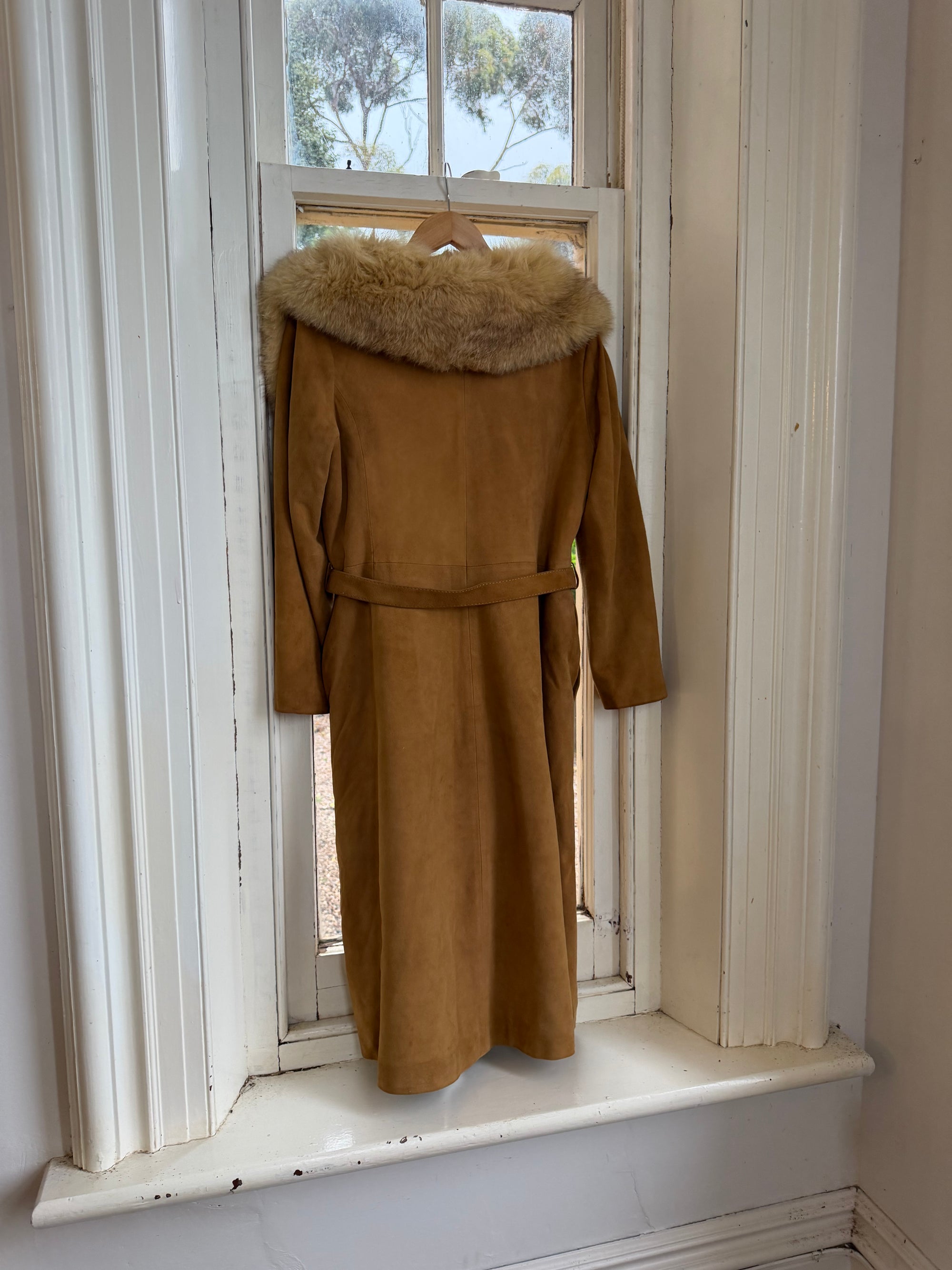 Vintage 90s Suede Fur Penny Lane Caramel