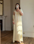 Vintage 80s Creme Lace Peignoir and Slip Set