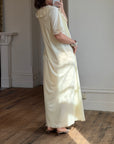 Vintage 80s Creme Lace Peignoir and Slip Set