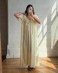 Vintage 80s Creme Lace Peignoir and Slip Set